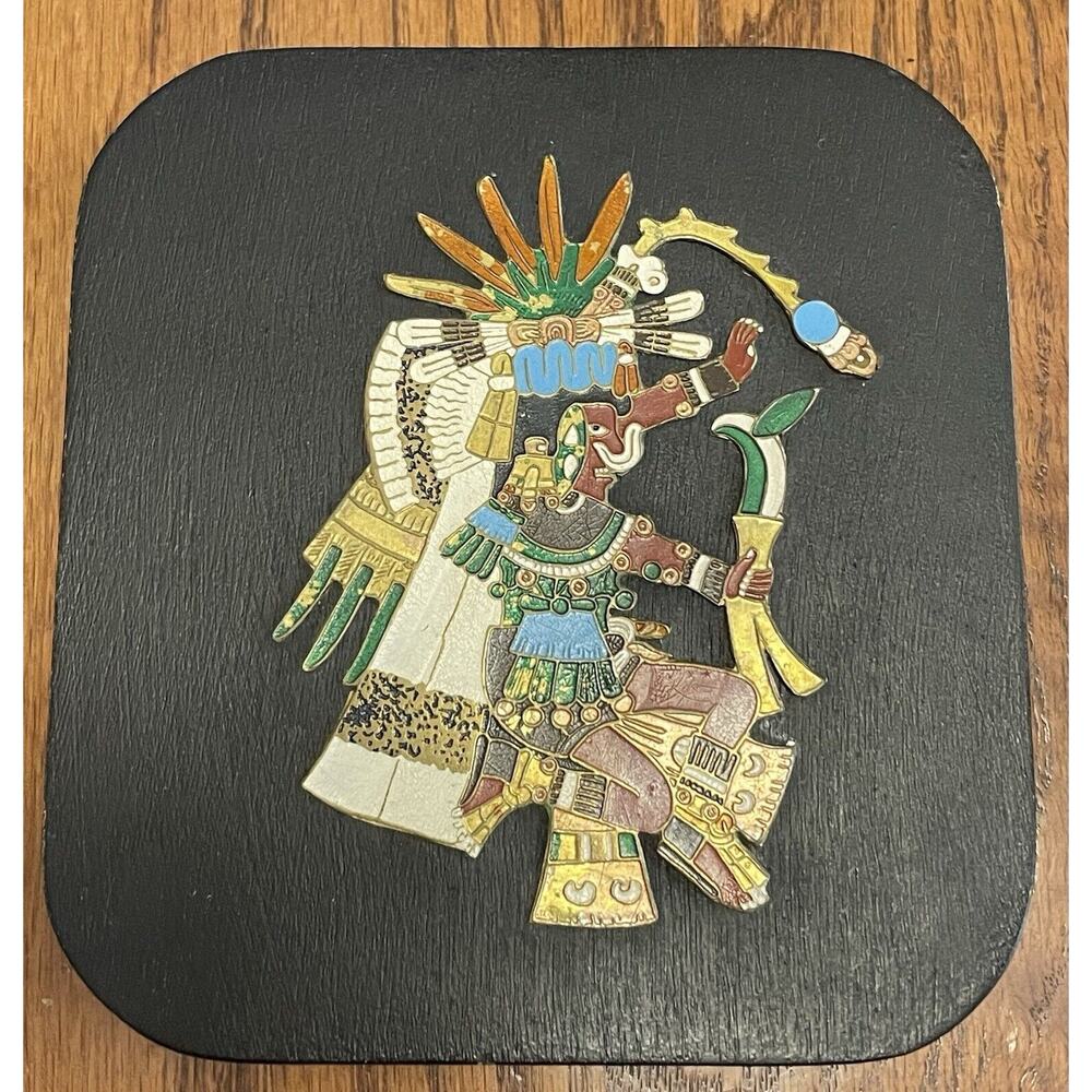 Aztec God Patecatl Lord Root Pulque Healing Fertility 5” Plaque Wall Hanging